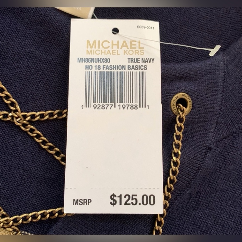 MK Navy Blue/Gold Blouse